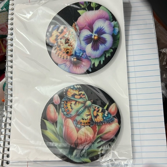 Hand Crafted Other - Set of 4 butterfly coasters